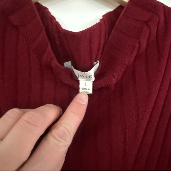 Joie Burgundy Ribbed Midi Dress - Picture 5 of 6